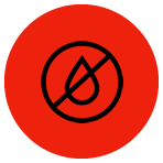 A water droplet with a line through it, symbolizing a leak-free promise from Home Makeover. This icon highlights the peace of mind that comes with our expertise.